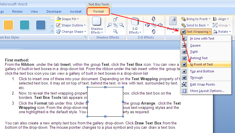 microsoft word text boxes and related tools